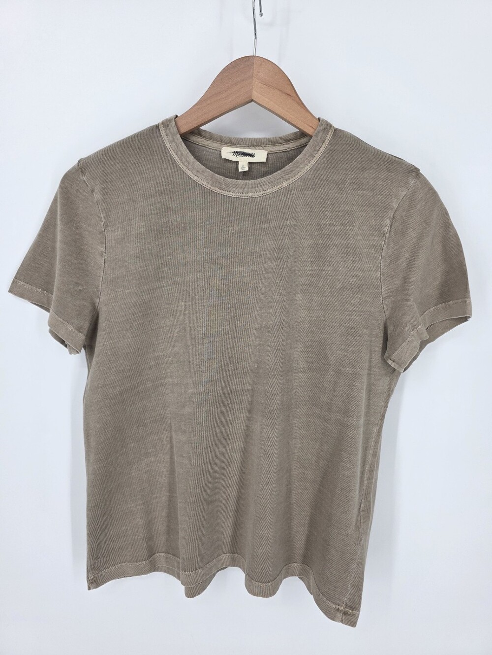 Madewell Cotton Perfect Crewneck Tee In Allday Jersey, Sz S